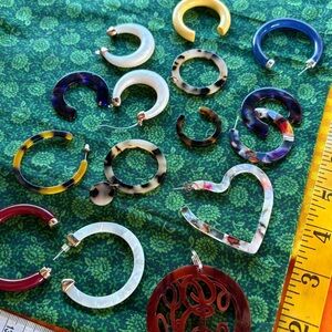 Craft supplies mosaic materials acetate hoop vintage acrylic jewelry making art